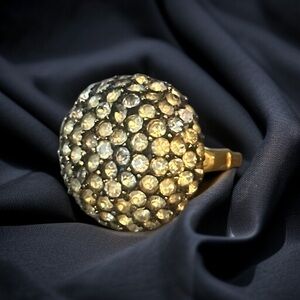Vintage Vendome paved crystal dome cocktail ring